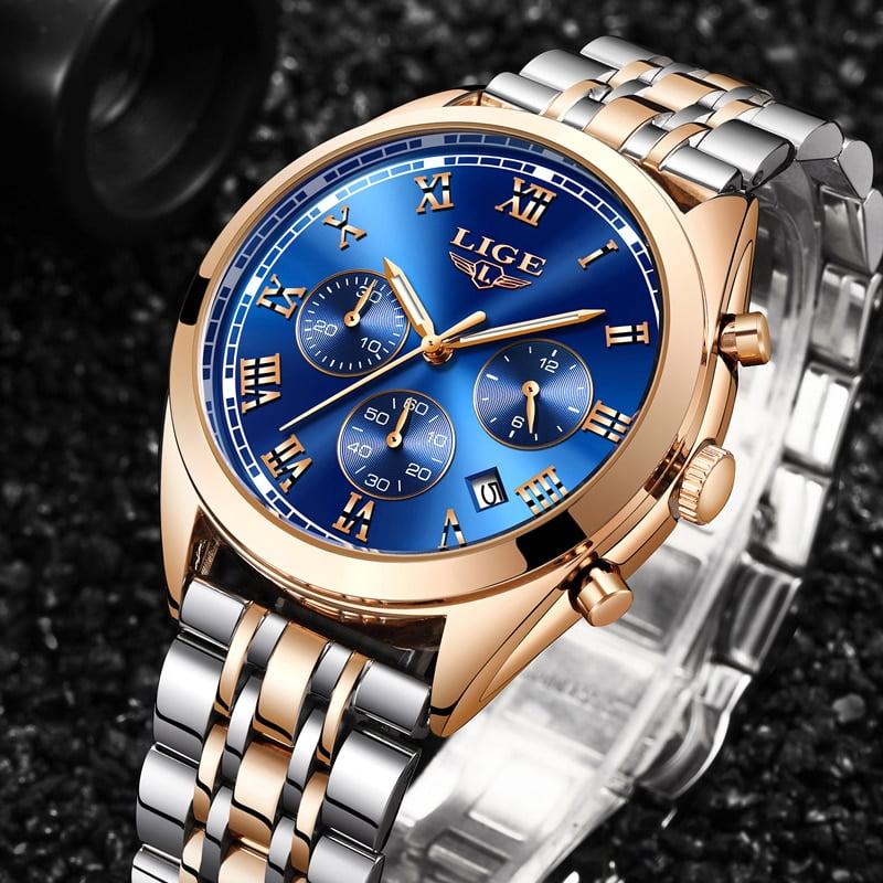 LG51E Lige Luxury Chronograph Watch for Men - DarkSide